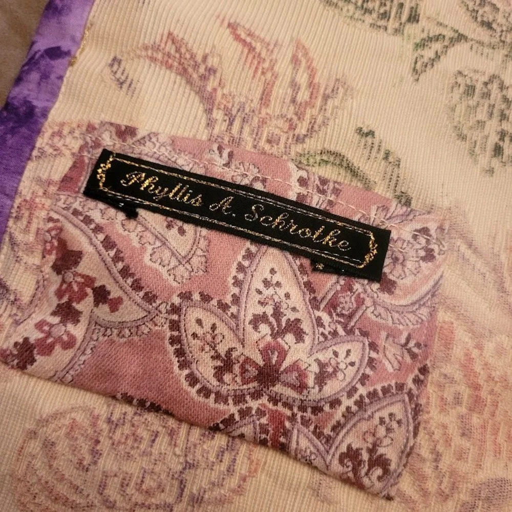 Vintage Signed Phyllis A Schrotke Handmade Crazy Quilt Patchwork Wall Art Decor